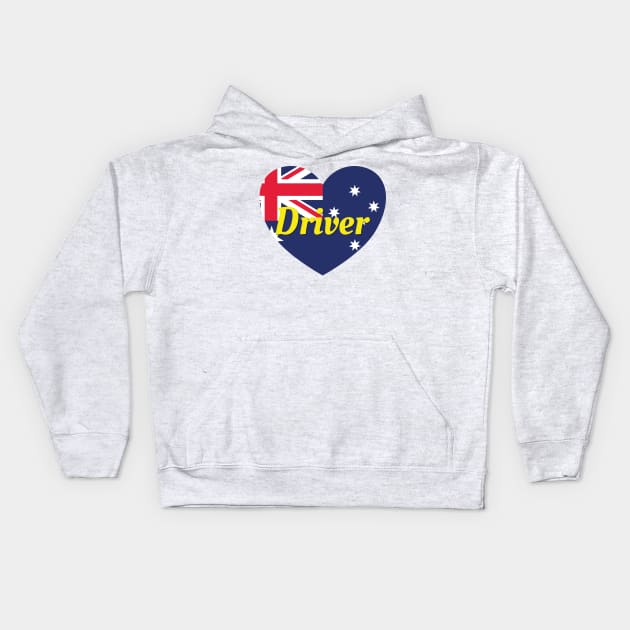 Driver NT Australia Australian Flag Heart Kids Hoodie by DPattonPD